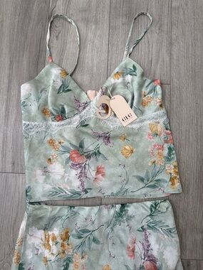 NWT Good Luck Gem Floral Midi Skirt Tank Top Set Size M